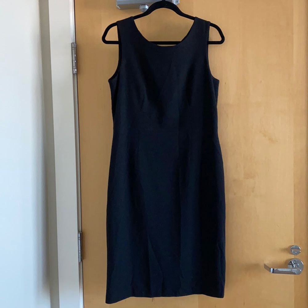 Classic Santorelli Black Wool Work Dress